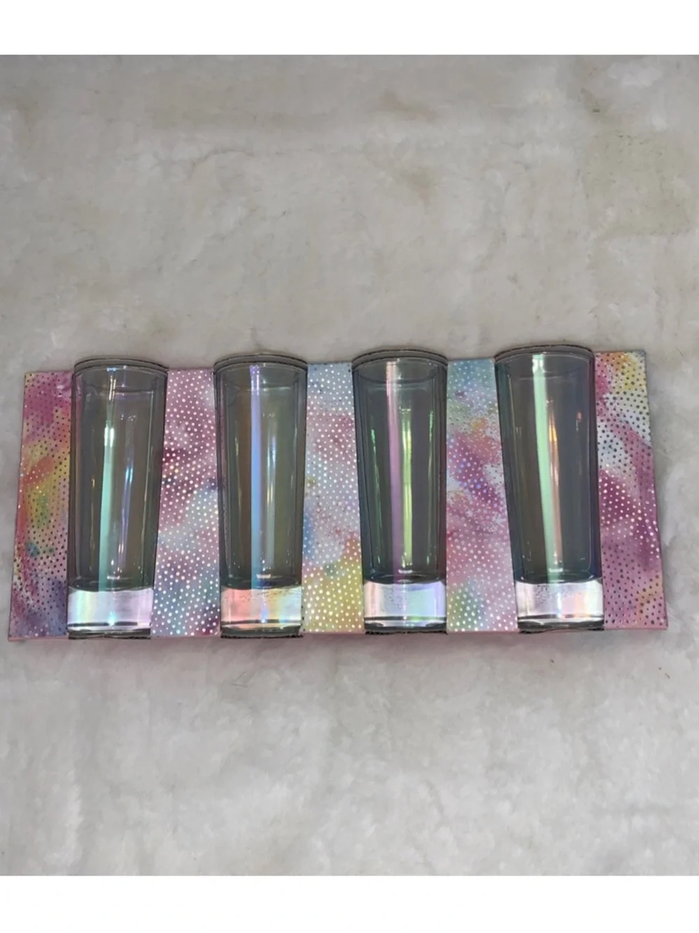 🎄🧑‍🎄Glam Shot Glasses Set of 4 Dwell New York Iridescent Cocktail Party NWT